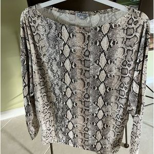 White Birch Snake Skin Dolman Top